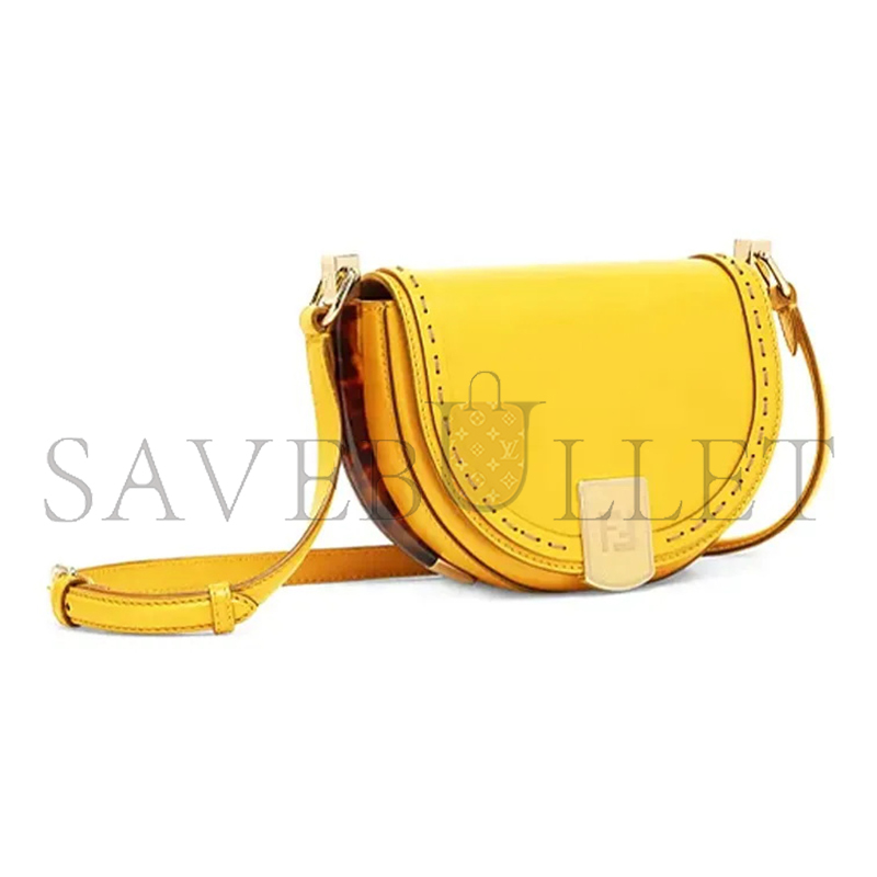 FENDI VITELLO KING PLEXIGLASS MOONLIGHT SHOULDER BAG LEMON 8BT346ABVLF119X (21*14*9cm)